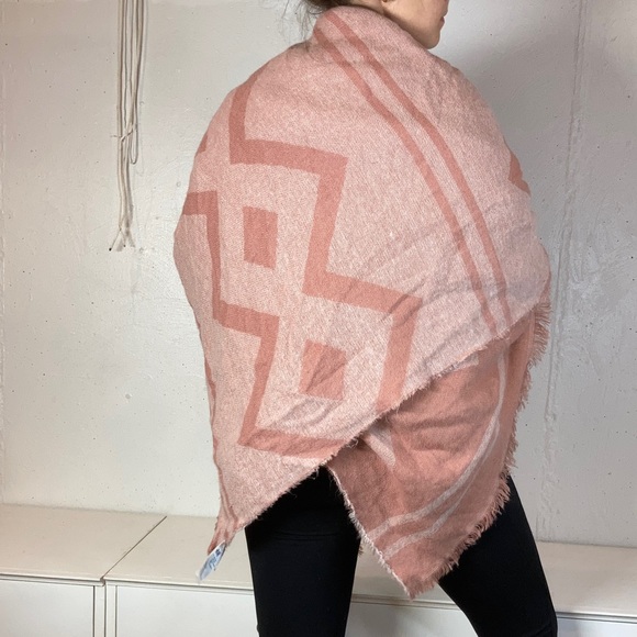 Pink + Red Soft Fringe Scarf - Picture 3 of 6